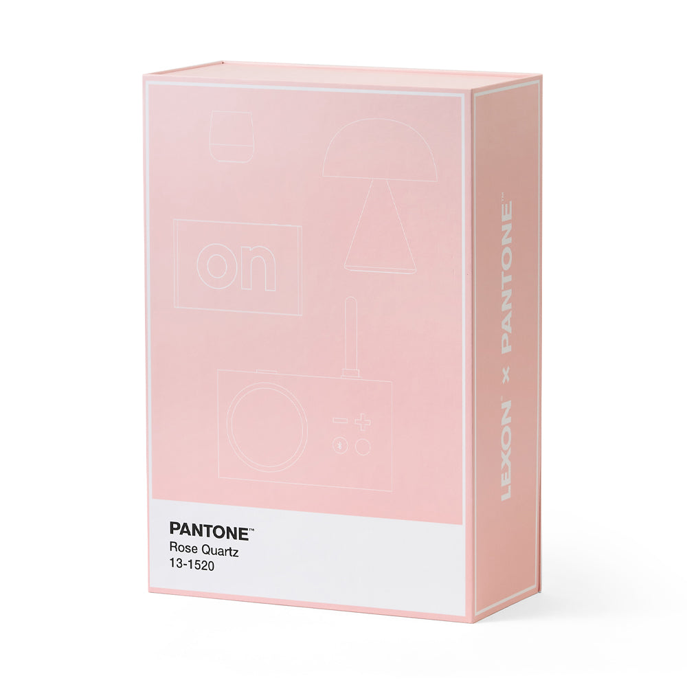 Lexon GIFT Set PANTONE - Includes Mino+ Mini Speaker, Flip Classic Clock, Mina M Lamp, Thykho 3  Speaker - Rose Pink
