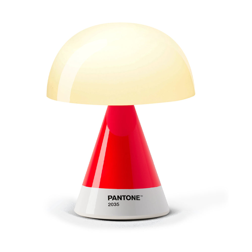 Lexon GIFT Set PANTONE - Includes Mino+ Mini Speaker, Flip Classic Clock, Mina M Lamp, Thykho 3  Speaker - 2035 Red 5