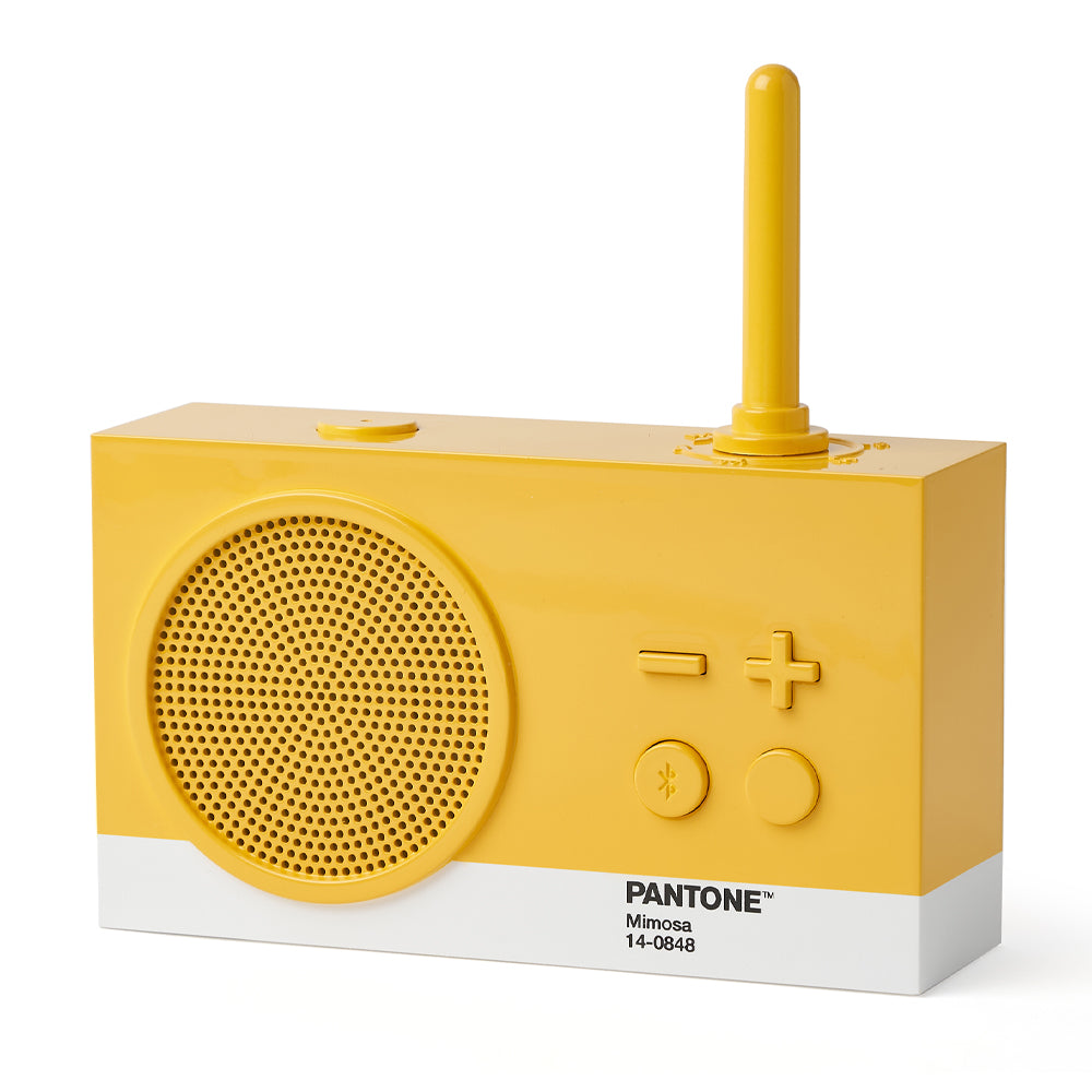 Lexon GIFT Set PANTONE - Includes Mino+ Mini Speaker, Flip Classic Clock, Mina M Lamp, Thykho 3  Speaker - Yellow 3