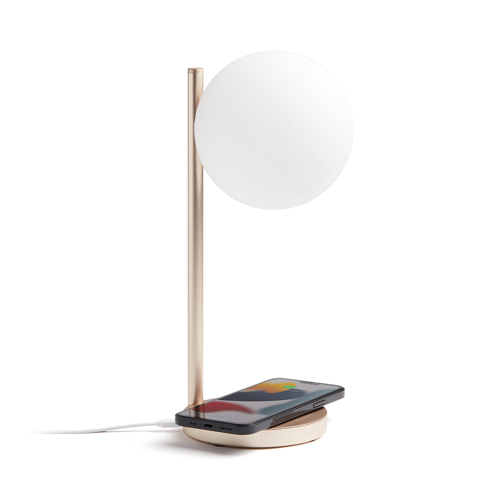 Lexon Bubble Desk Lamp With Built-In Wireless Charger - Gold 3