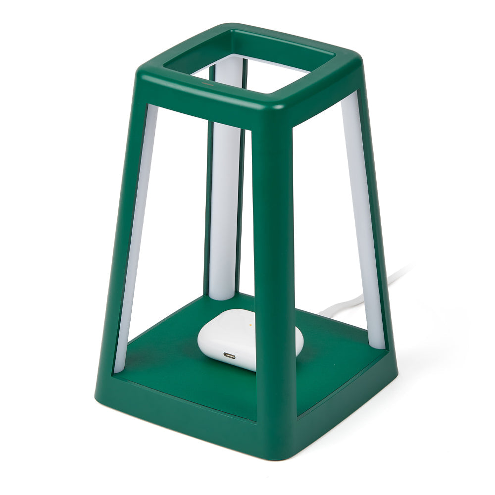 Lexon Lantern Portable Lamp With Built-In Wireless Charger - Green 3
