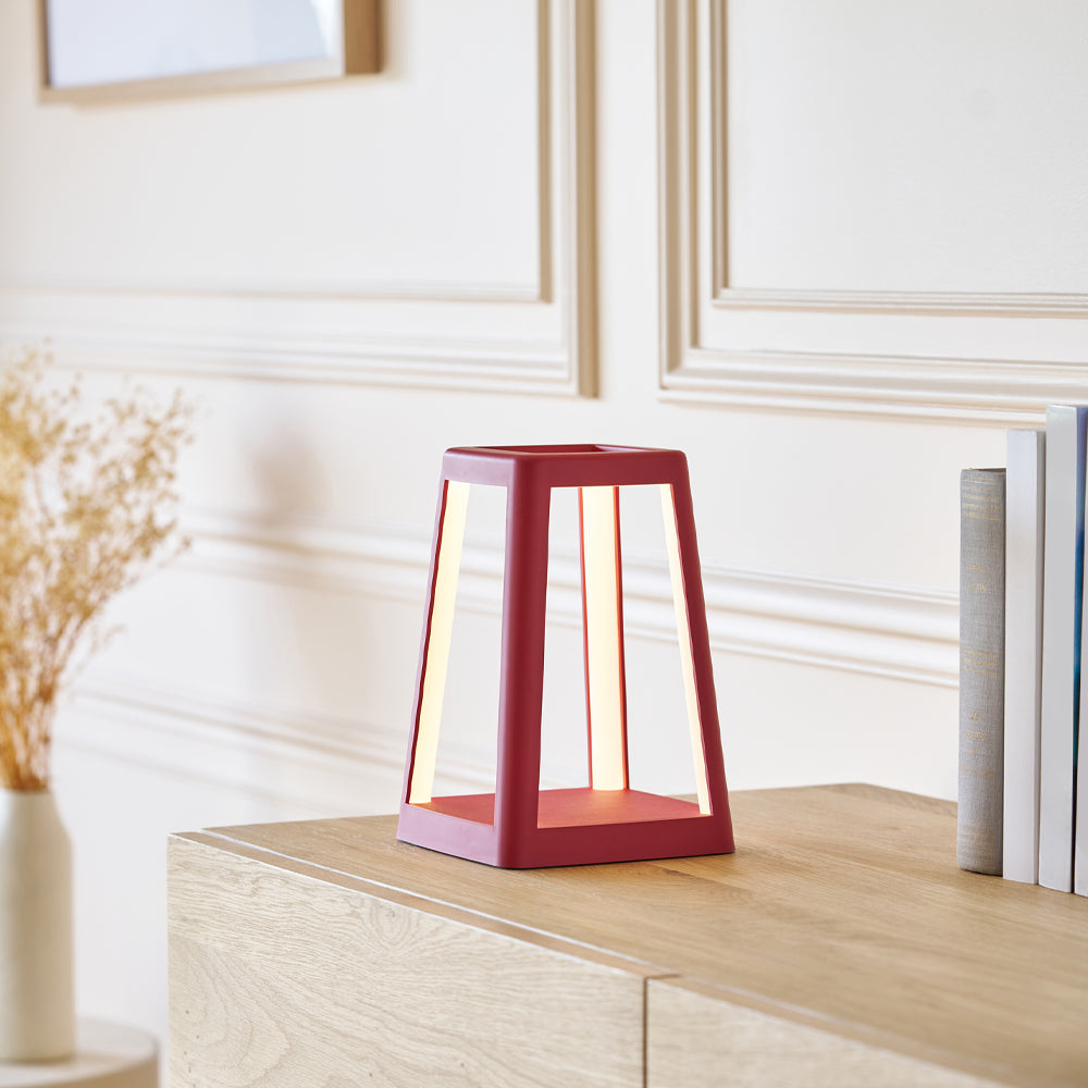 Lexon Lantern Portable Lamp With Built-In Wireless Charger - Red 5