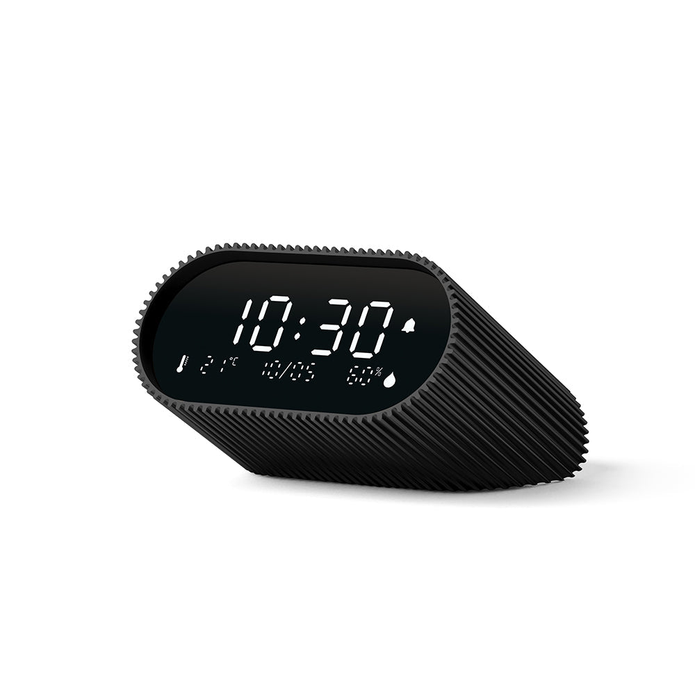 Lexon Ray Clock Lcd Alarm Clock With Temperature / Humidity Display - Black 3