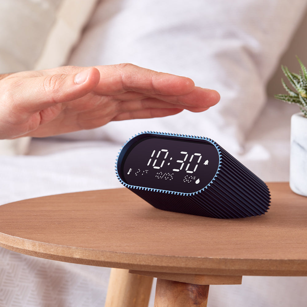 Lexon Ray Clock Lcd Alarm Clock With Temperature / Humidity Display - Blue 4