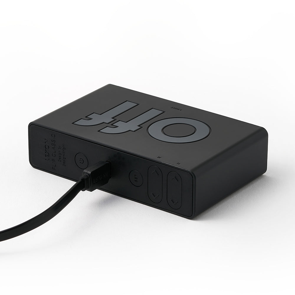 Lexon Flip Classic Reversible Alarm Clock - Black 3