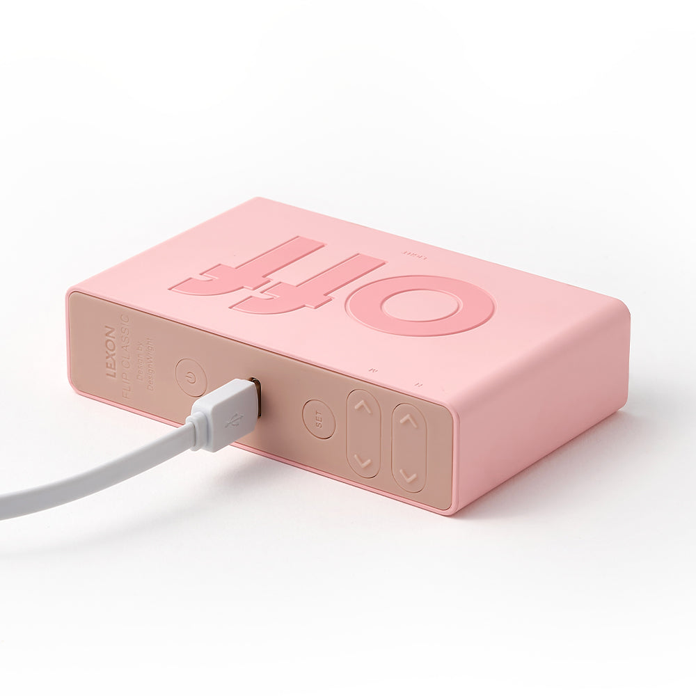 Lexon Flip Classic Reversible Alarm Clock - Pink 3