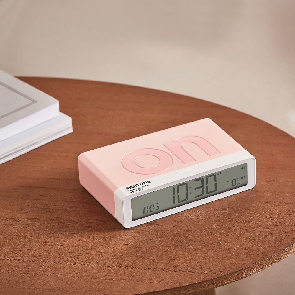 Lexon Flip Classic Reversible Alarm Clock PANTONE - Rose Pink 3