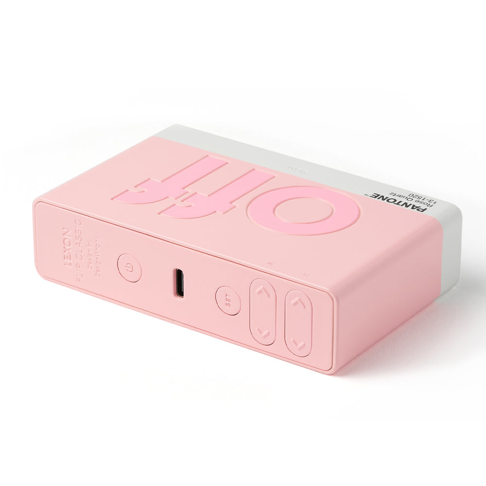 Lexon Flip Classic Reversible Alarm Clock PANTONE - Rose Pink 5