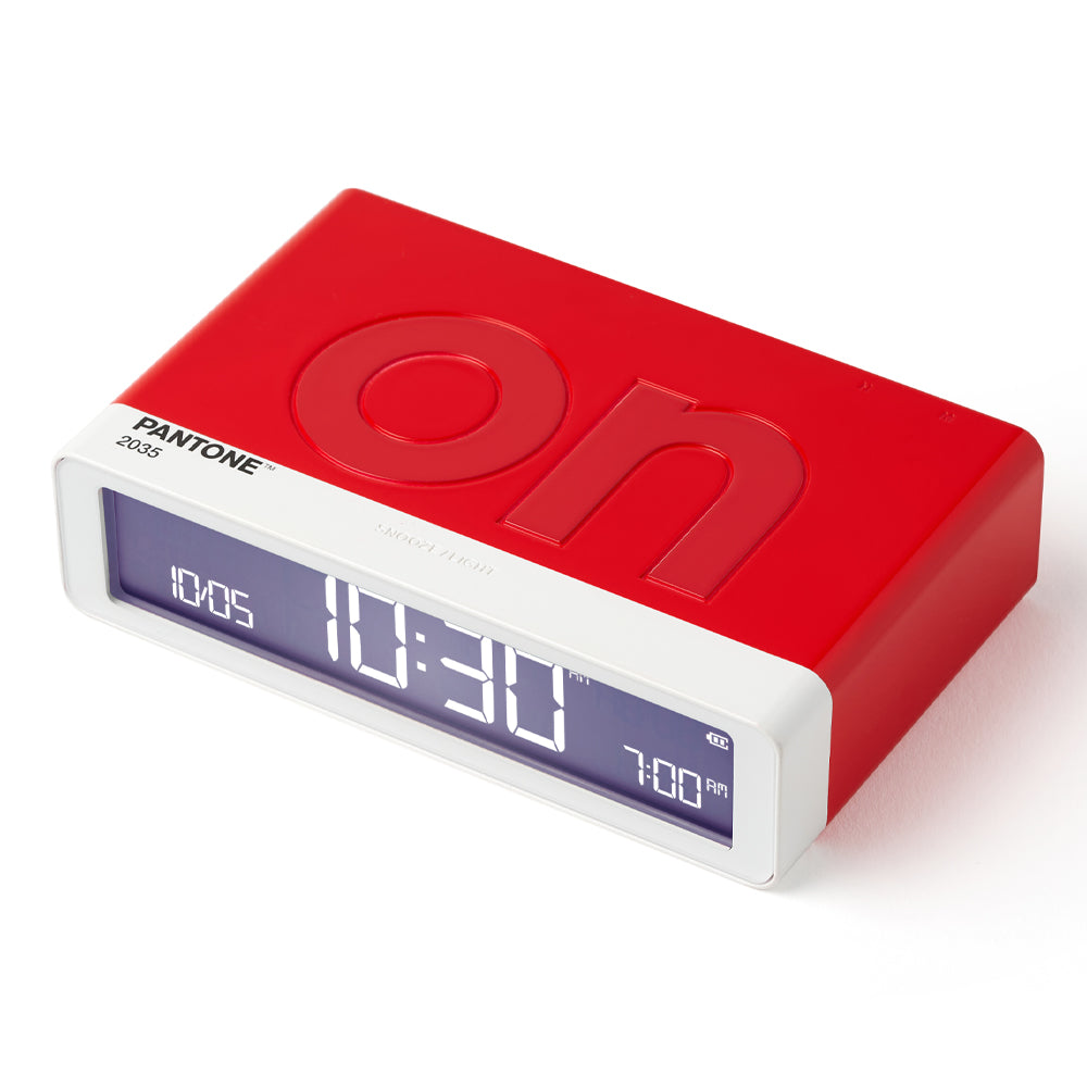 Lexon Flip Classic Reversible Alarm Clock PANTONE - 2035 Red 3