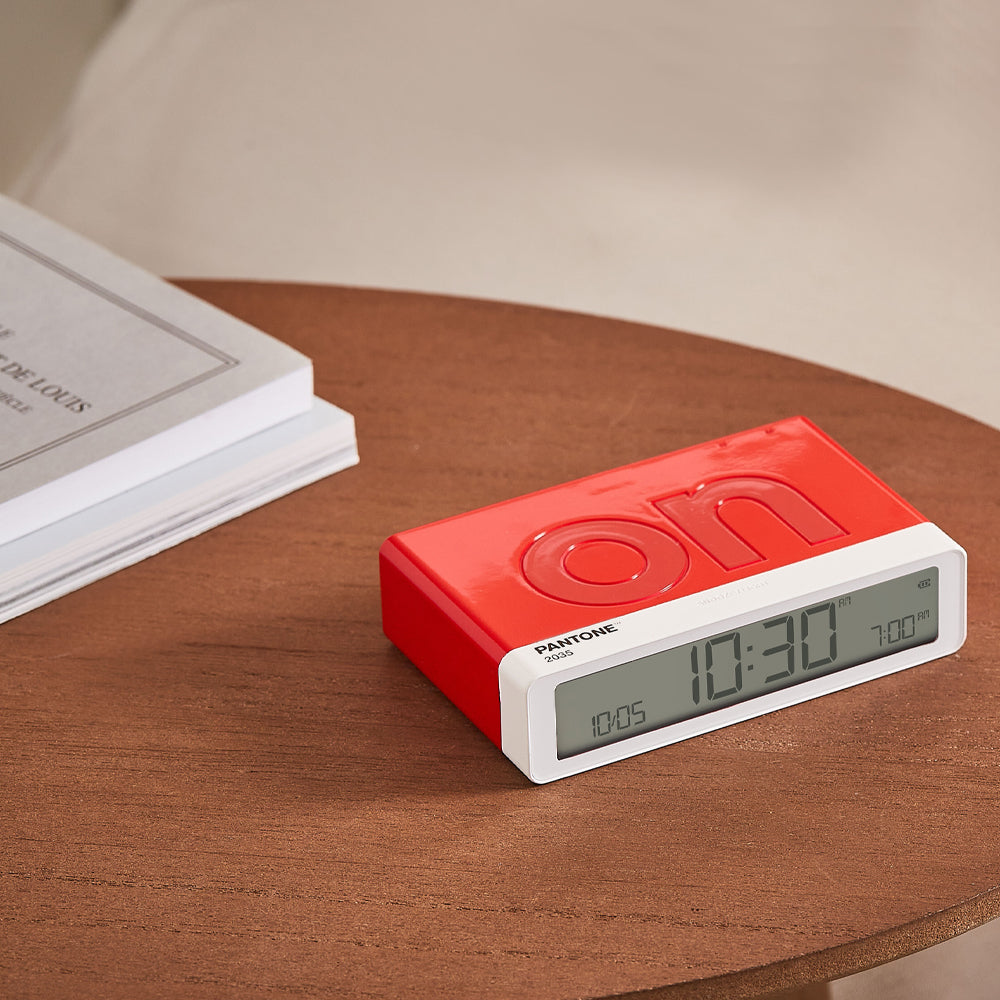 Lexon Flip Classic Reversible Alarm Clock PANTONE - 2035 Red 4