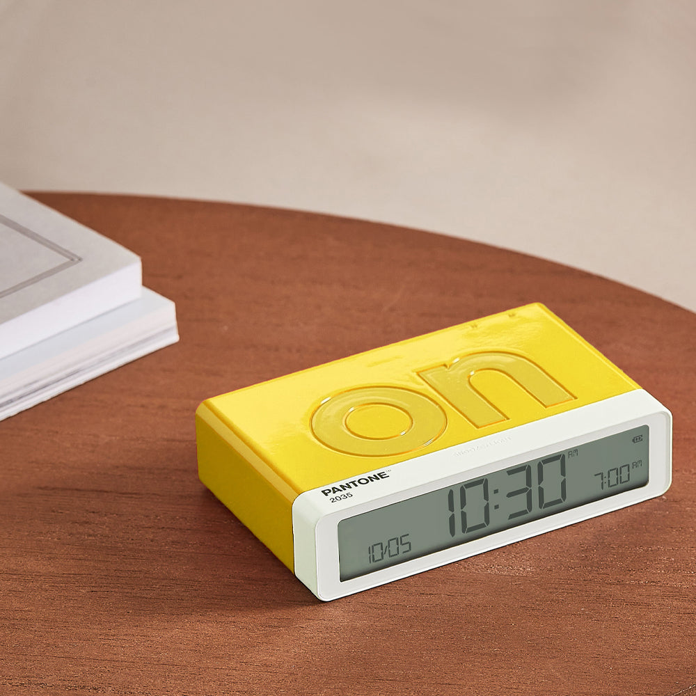 Lexon Flip Classic Reversible Alarm Clock PANTONE - Yellow 4