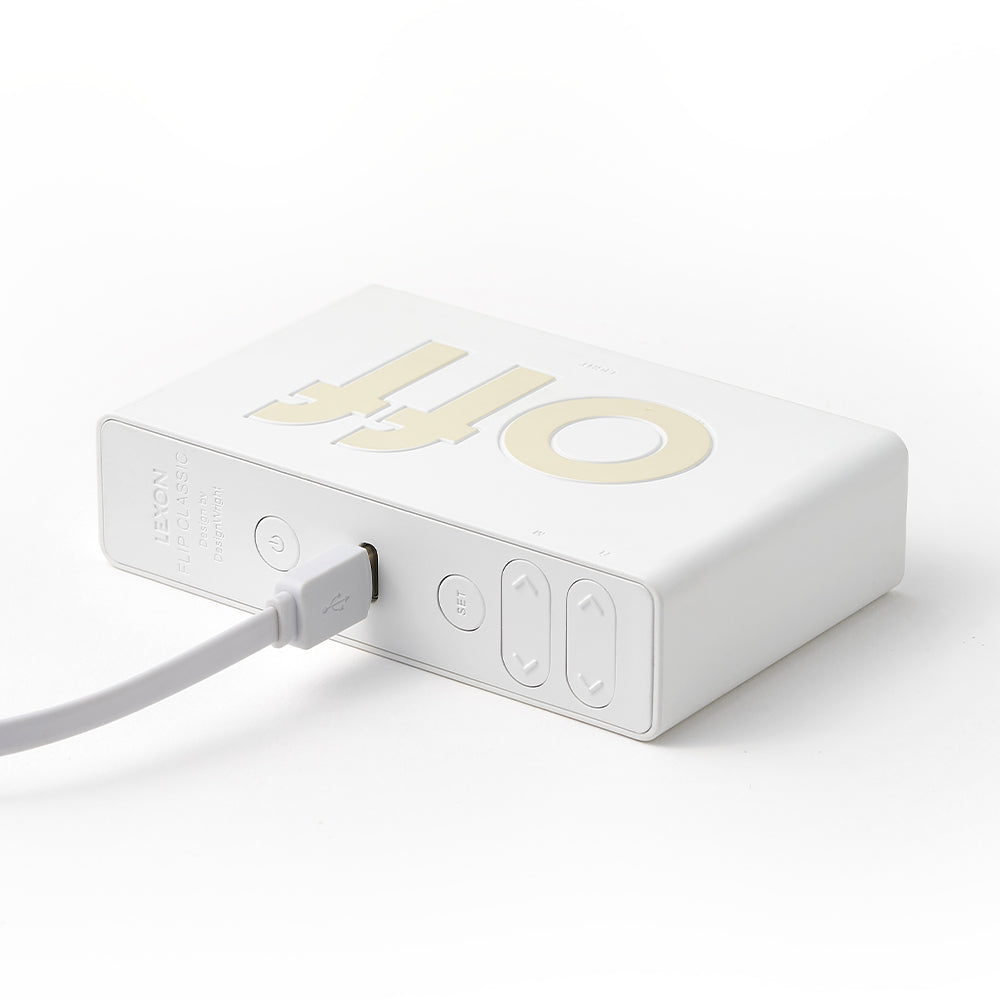 Lexon Flip Classic Reversible Alarm Clock - White 3