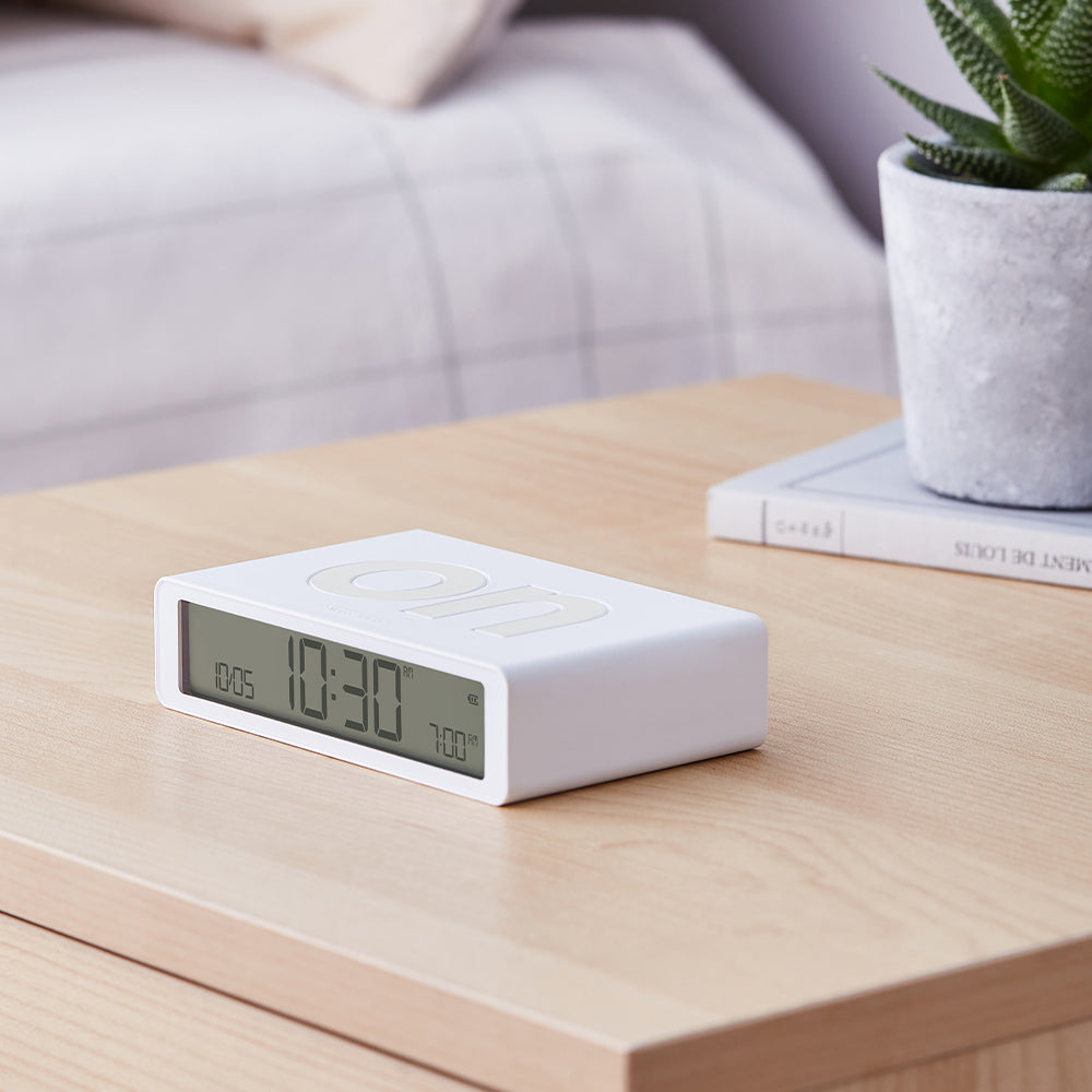 Lexon Flip Classic Reversible Alarm Clock - White 4
