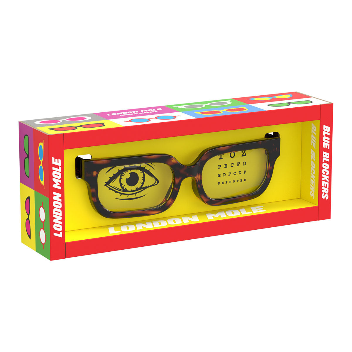 London Mole Icy Blue Blocker Glasses Gloss Tortoise Shell 7
