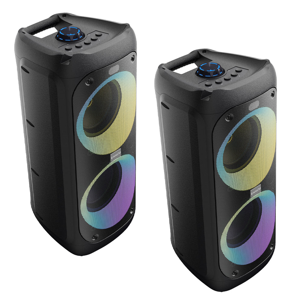 Majority PS200 -Bundled Party Speaker 100w Bluetooth Karaoke-DJ-Party-PA System - Black