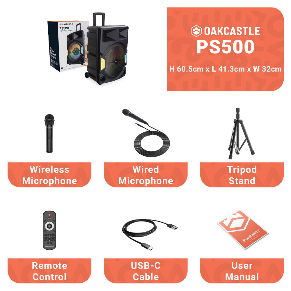 Majority PS500 - PA System 150w Bluetooth Karaoke-DJ-Party-PA System - Black 3