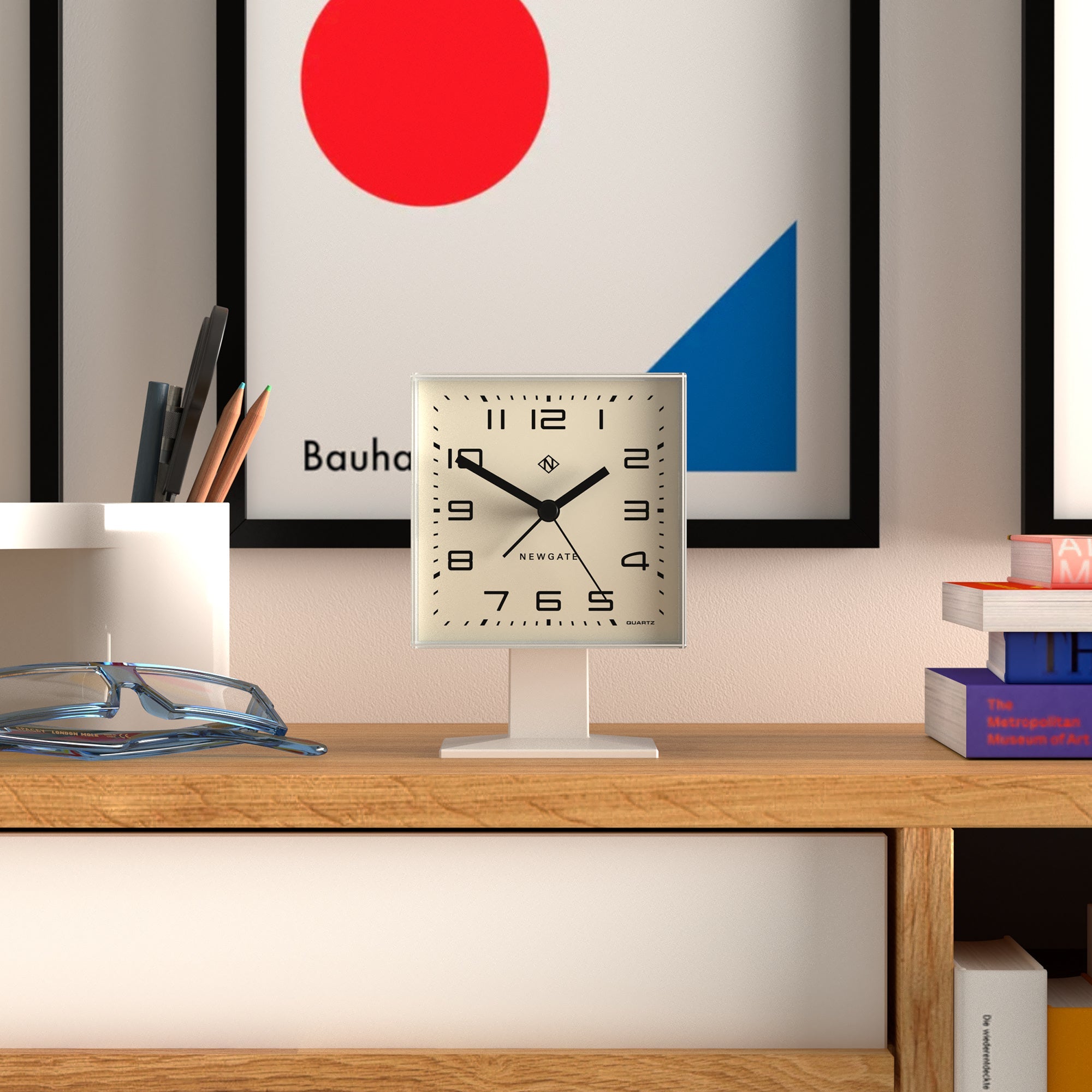 Newgate Victor Alarm Clock Pebble White 3