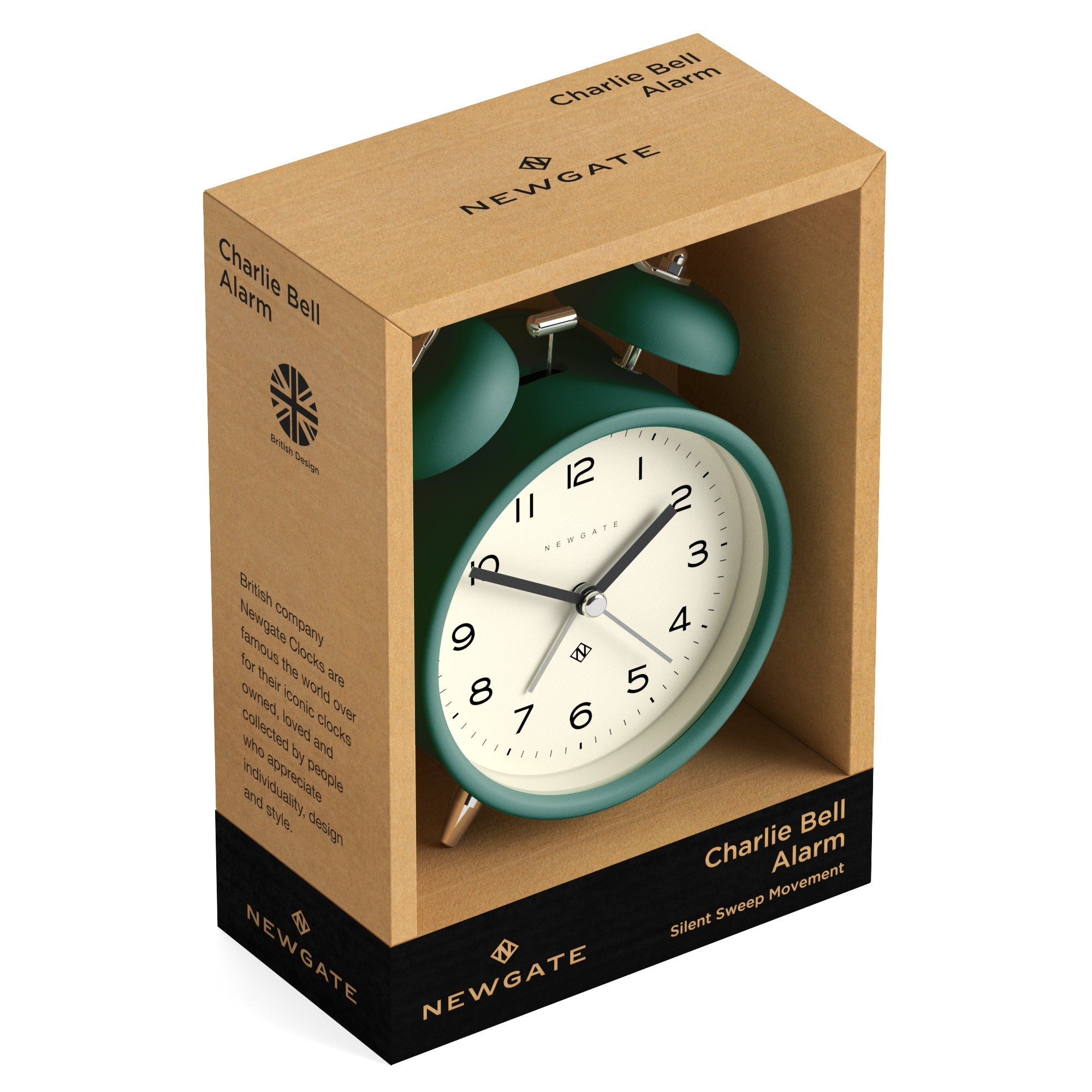 Newgate Charlie Bell Echo Alarm Clock Green 3