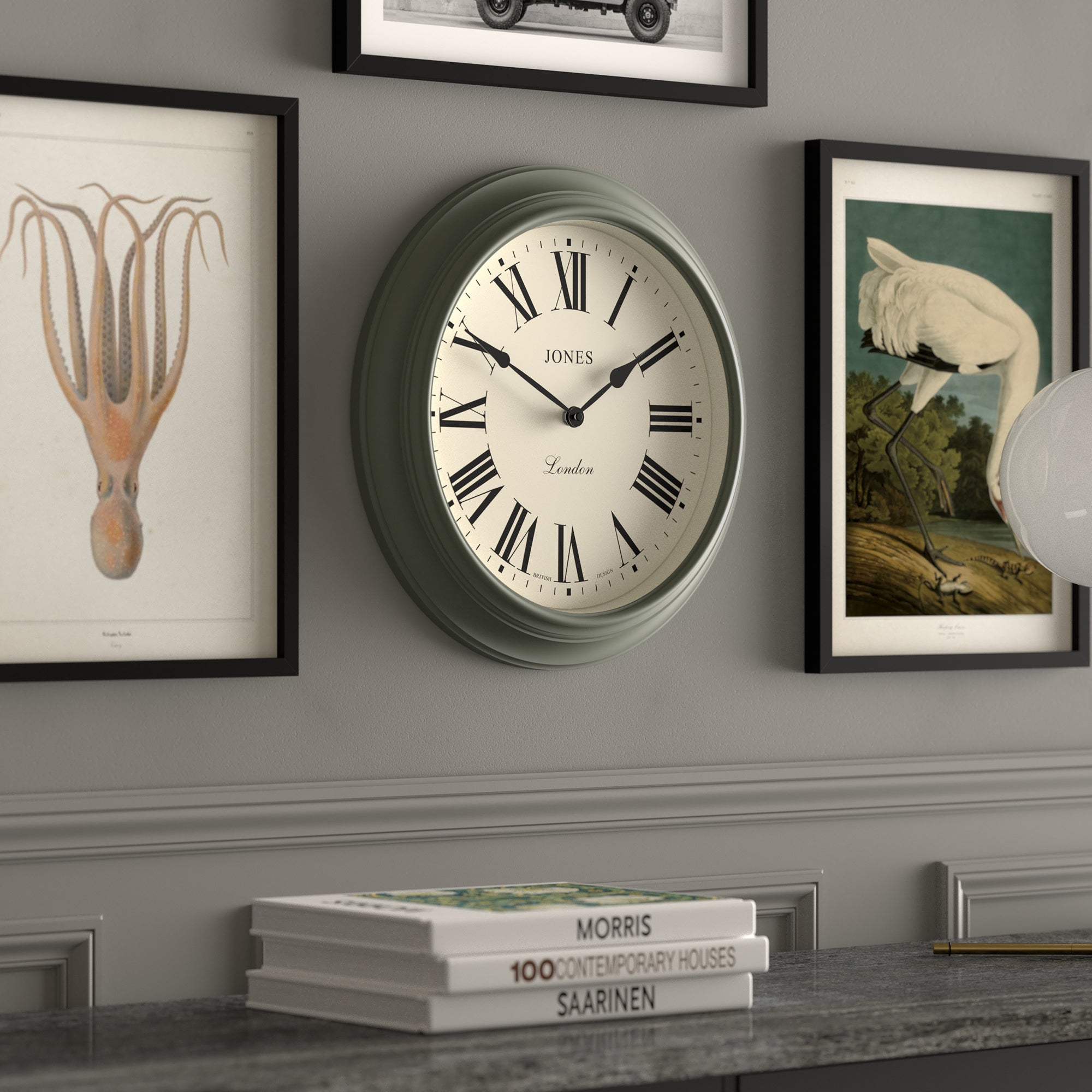 Newgate Jones Supper Club Clock Moss Green 4