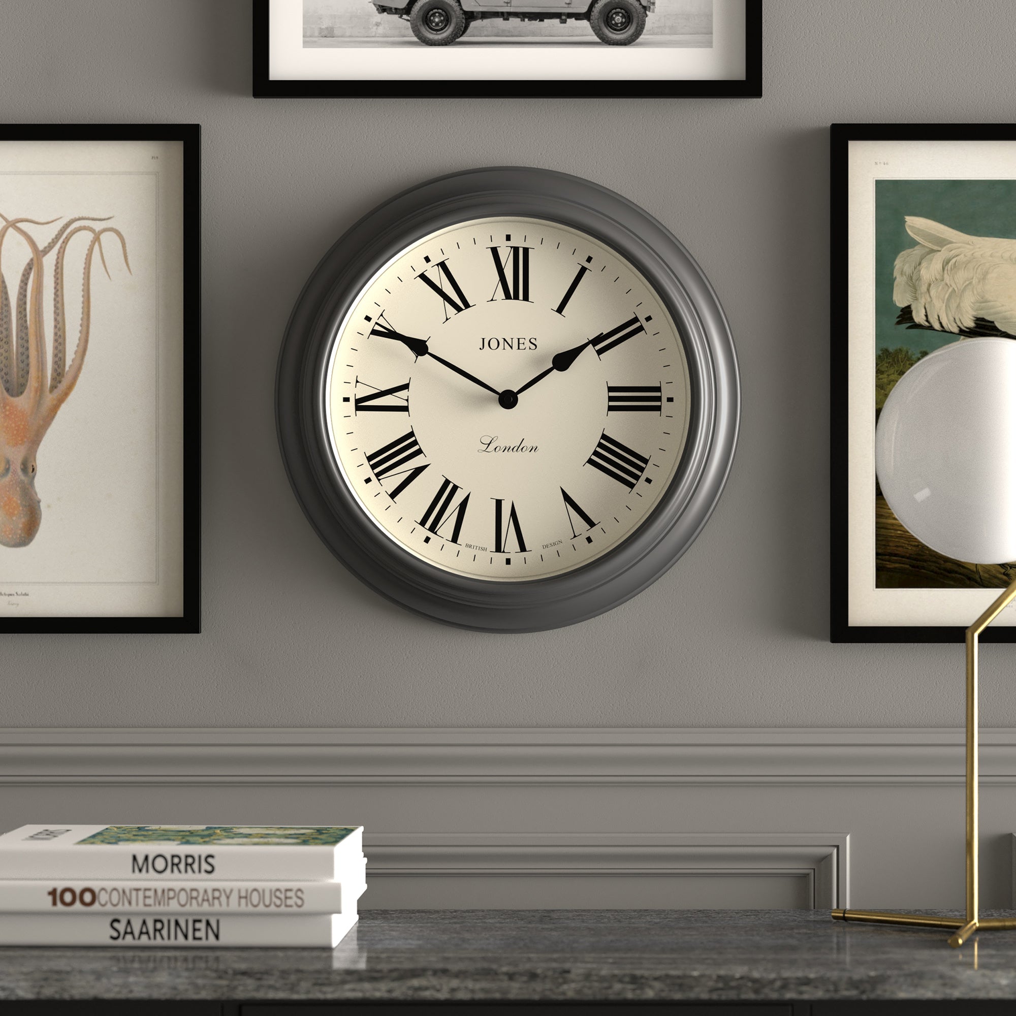 Newgate Jones Supper Club Clock Charcoal Grey 3