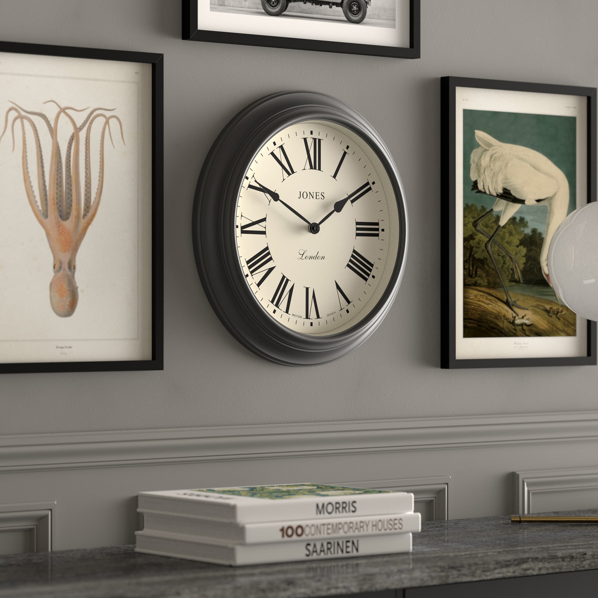 Newgate Jones Supper Club Clock Charcoal Grey 4