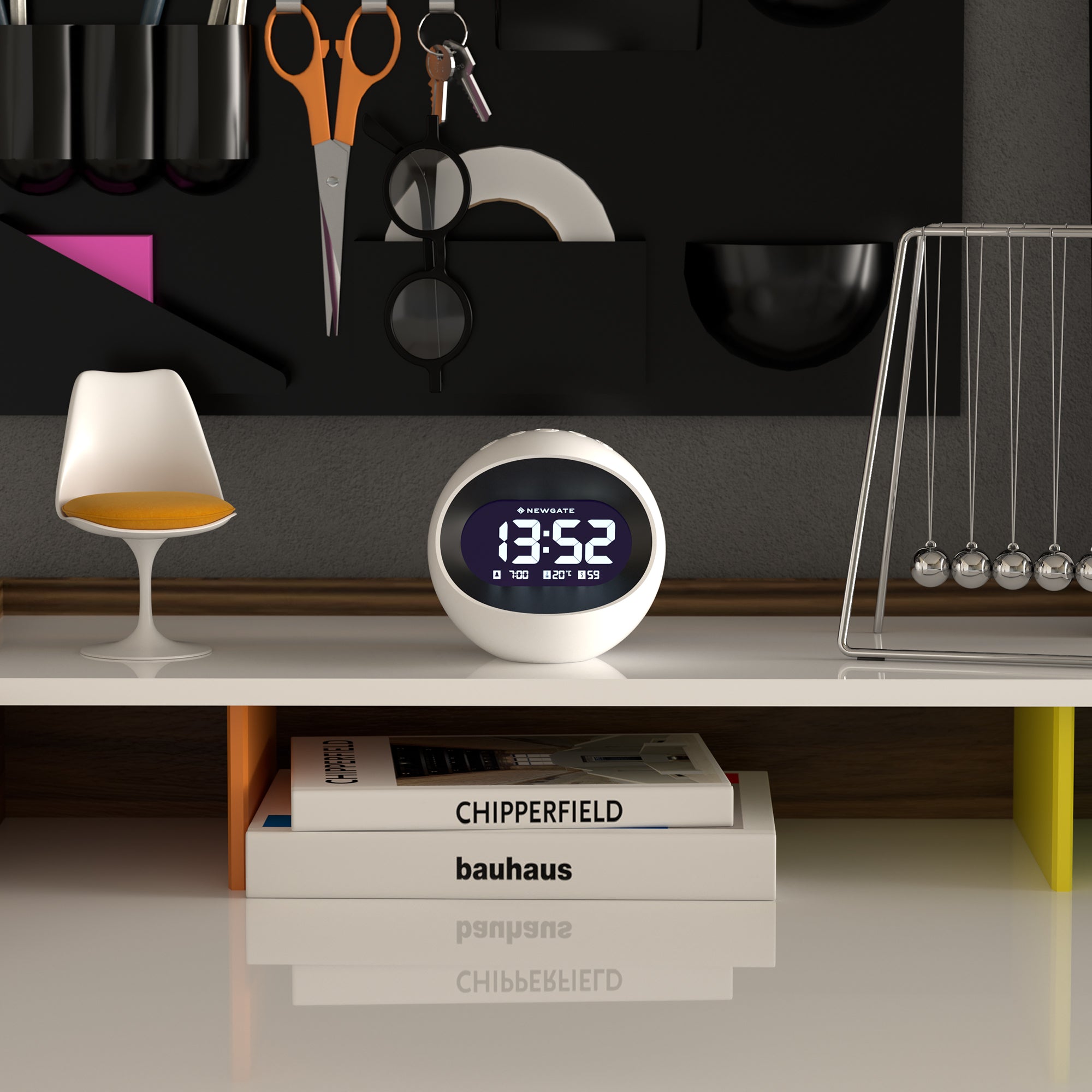 Newgate Centre Of The Earth Lcd Alarm Clock White 3