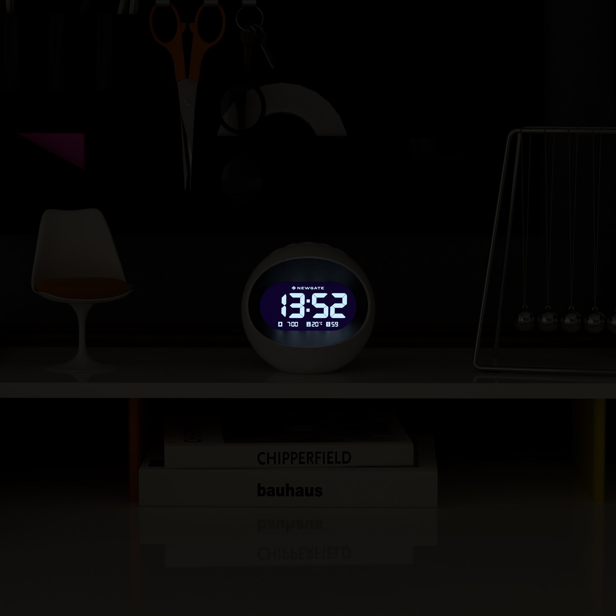 Newgate Centre Of The Earth Lcd Alarm Clock White 4