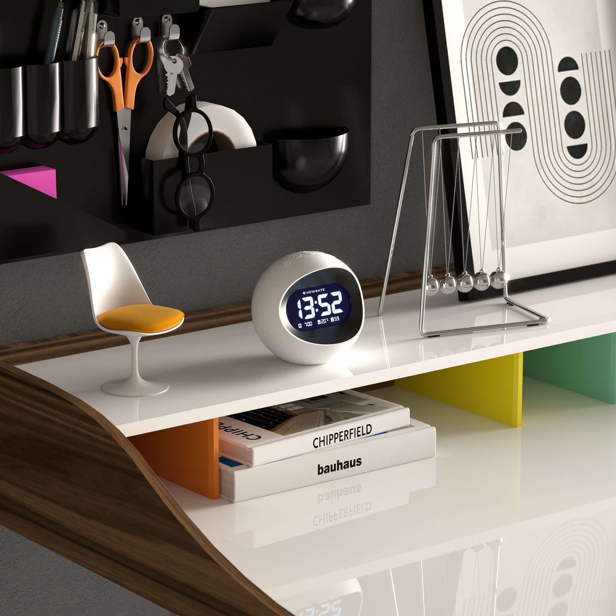 Newgate Centre Of The Earth Lcd Alarm Clock White 5