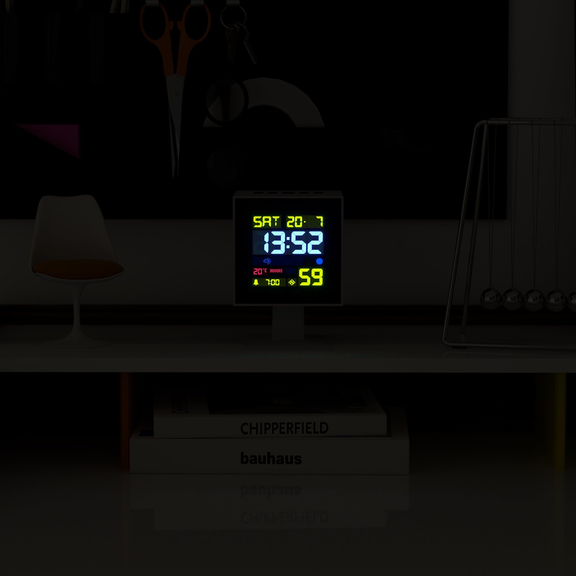 Newgate Monolith Lcd Alarm Clock White 4