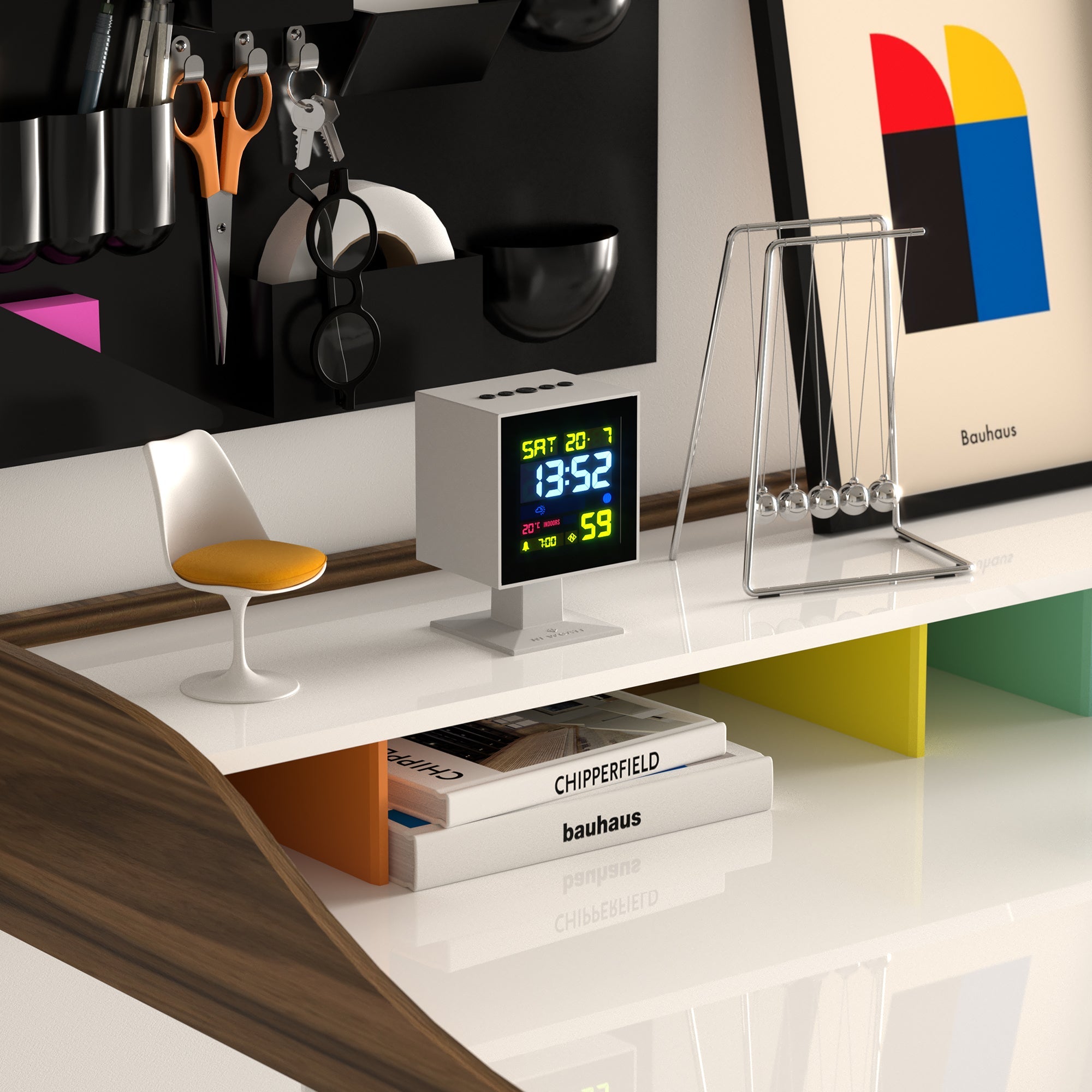 Newgate Monolith Lcd Alarm Clock White 5