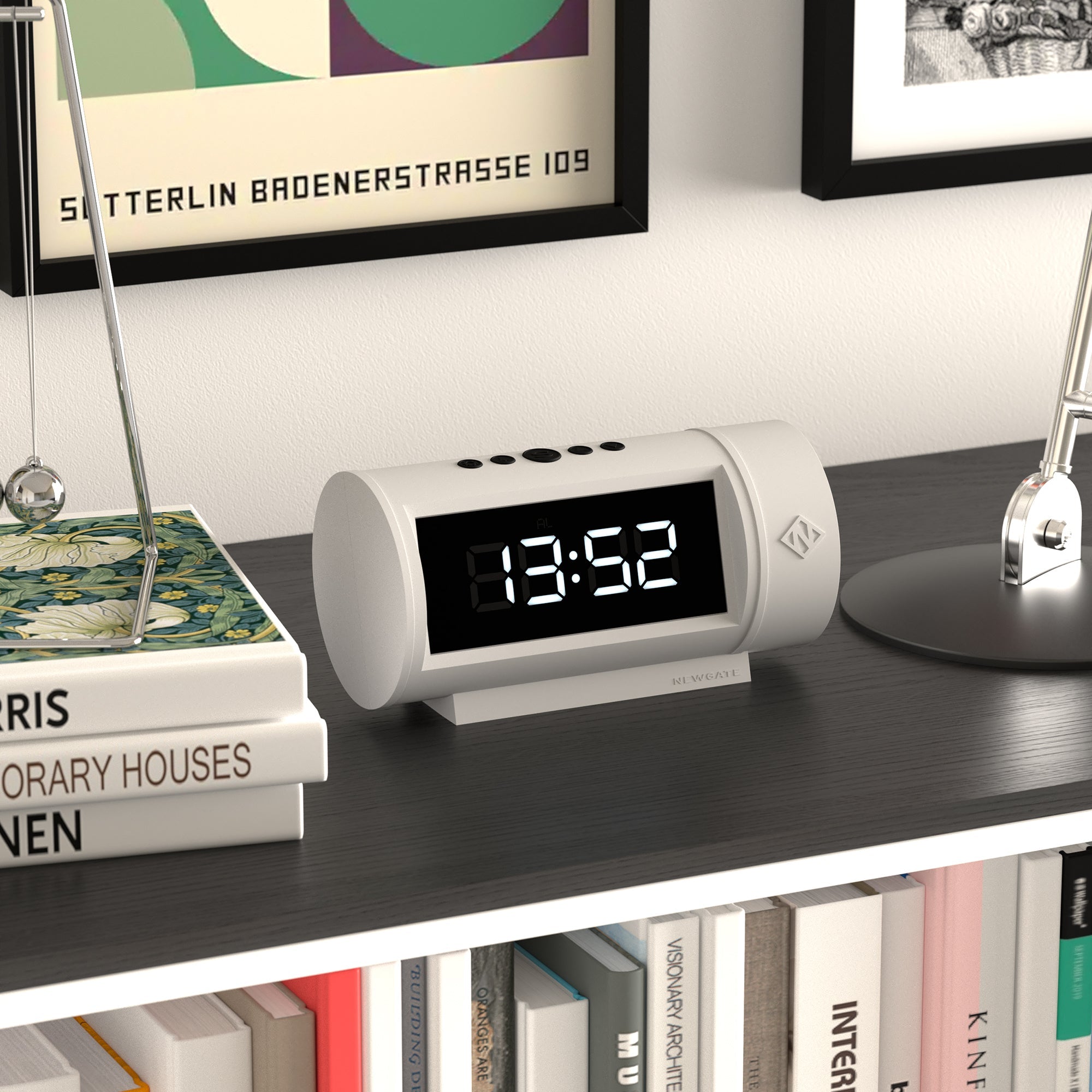 Newgate Pil Led Alarm Clock White 4