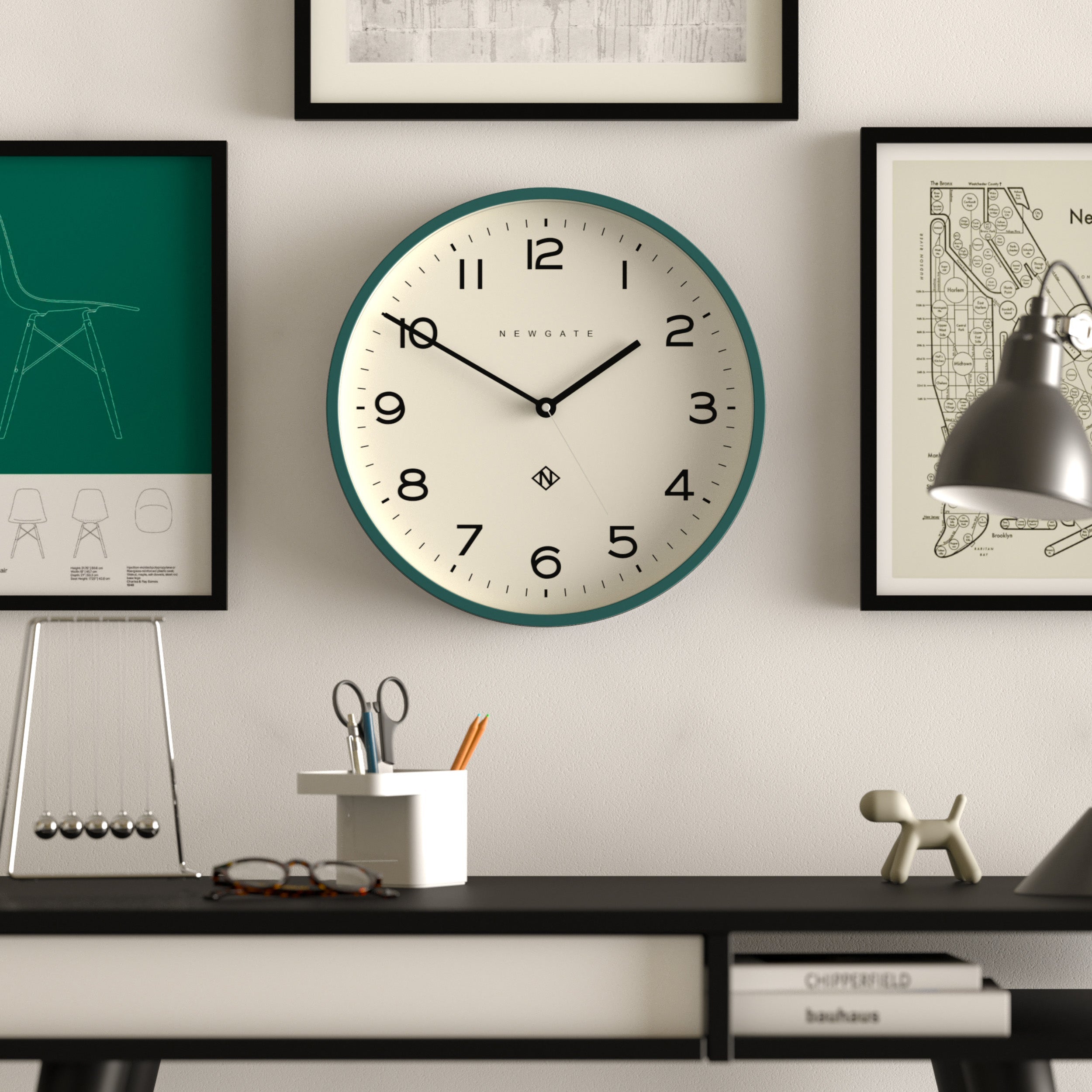 Newgate Number Three Echo Wall Clock Green 3