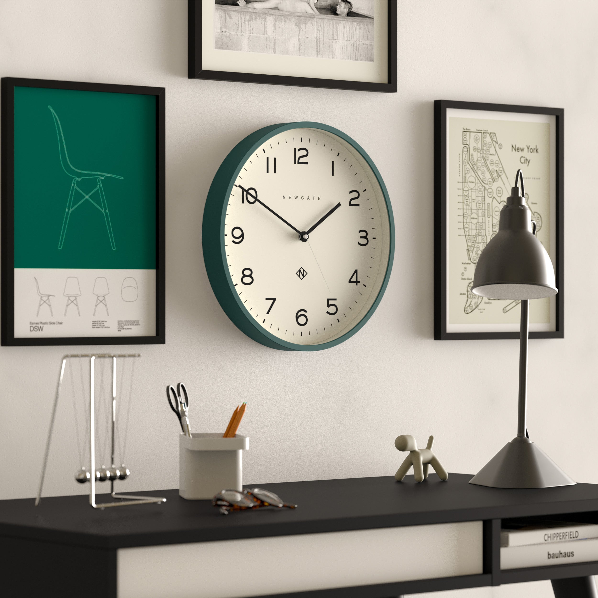 Newgate Number Three Echo Wall Clock Green 4