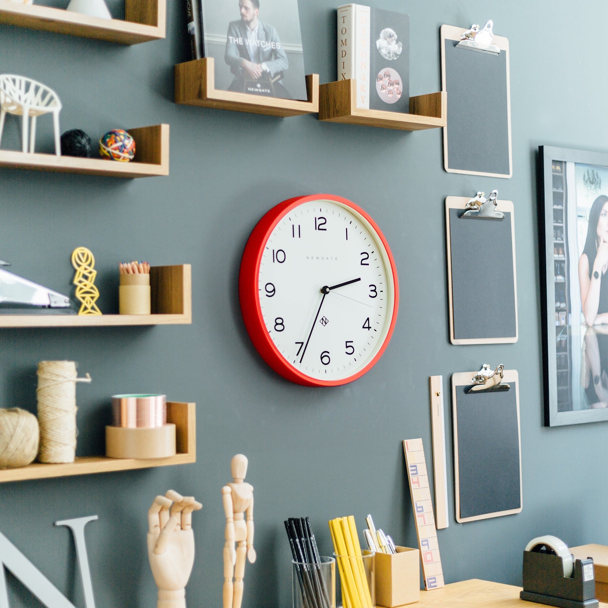 Newgate Number Three Echo Clock Silicone Red 4