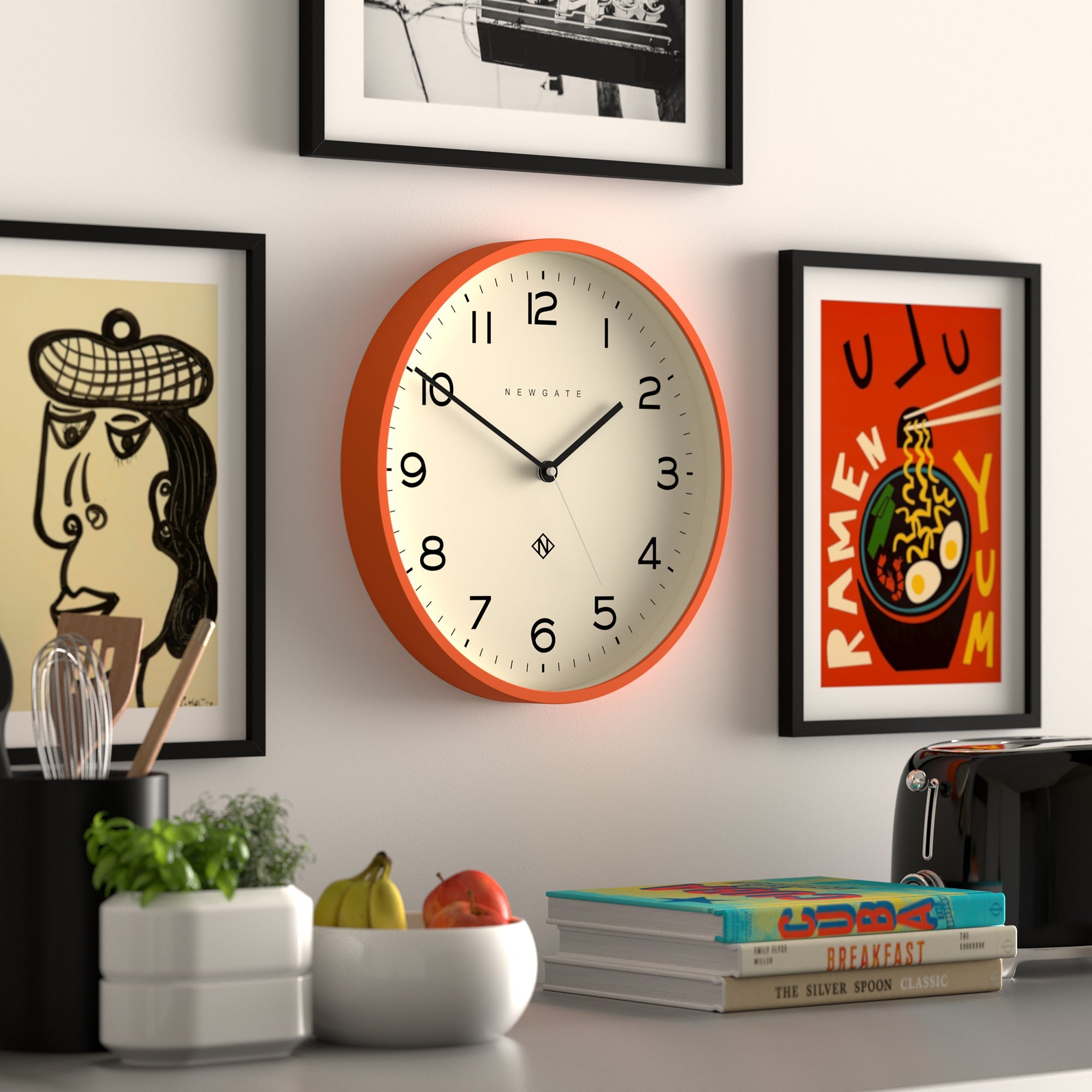 Newgate Number Three Echo Clock Silicone Orange 4