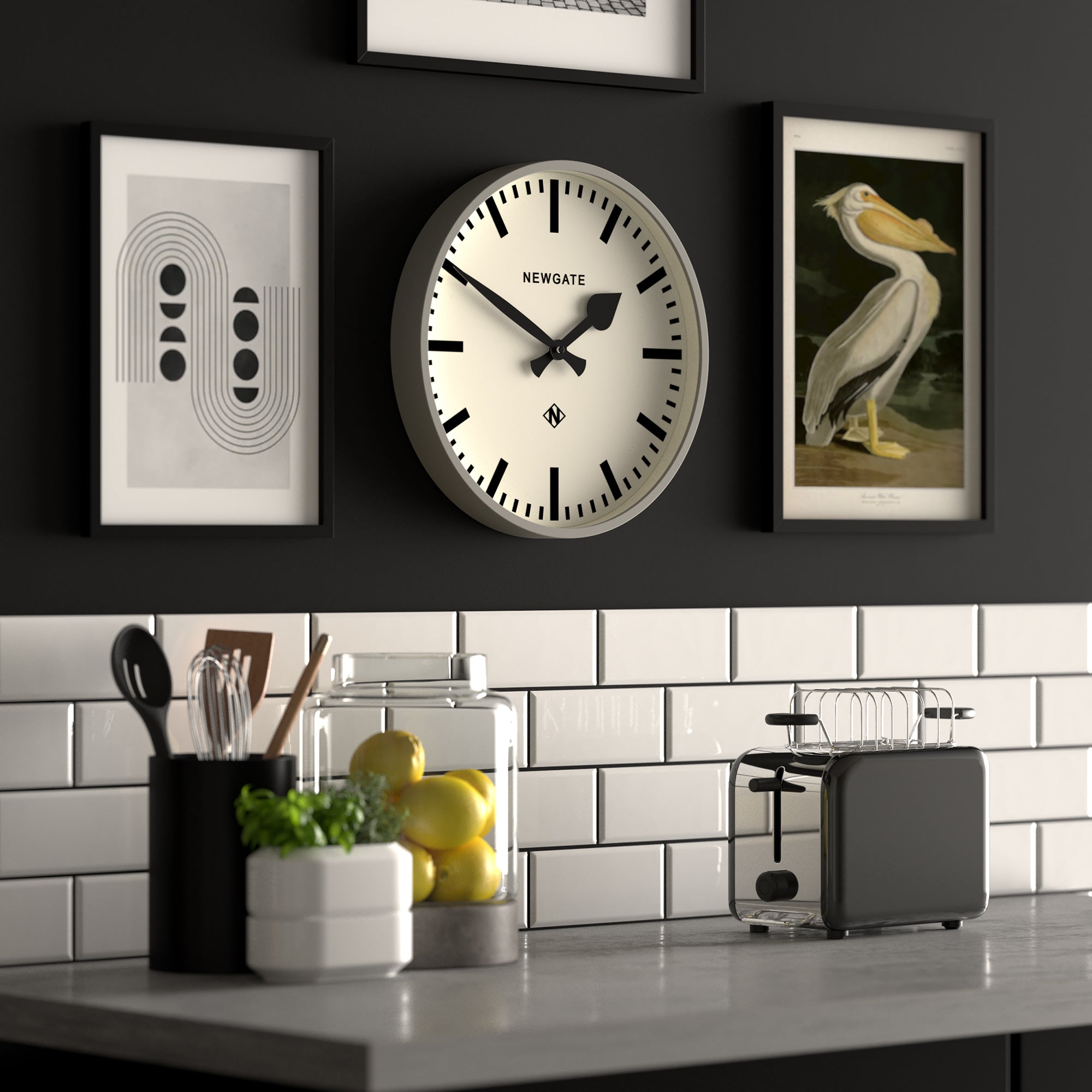 Newgate Railway Clock Grey 4