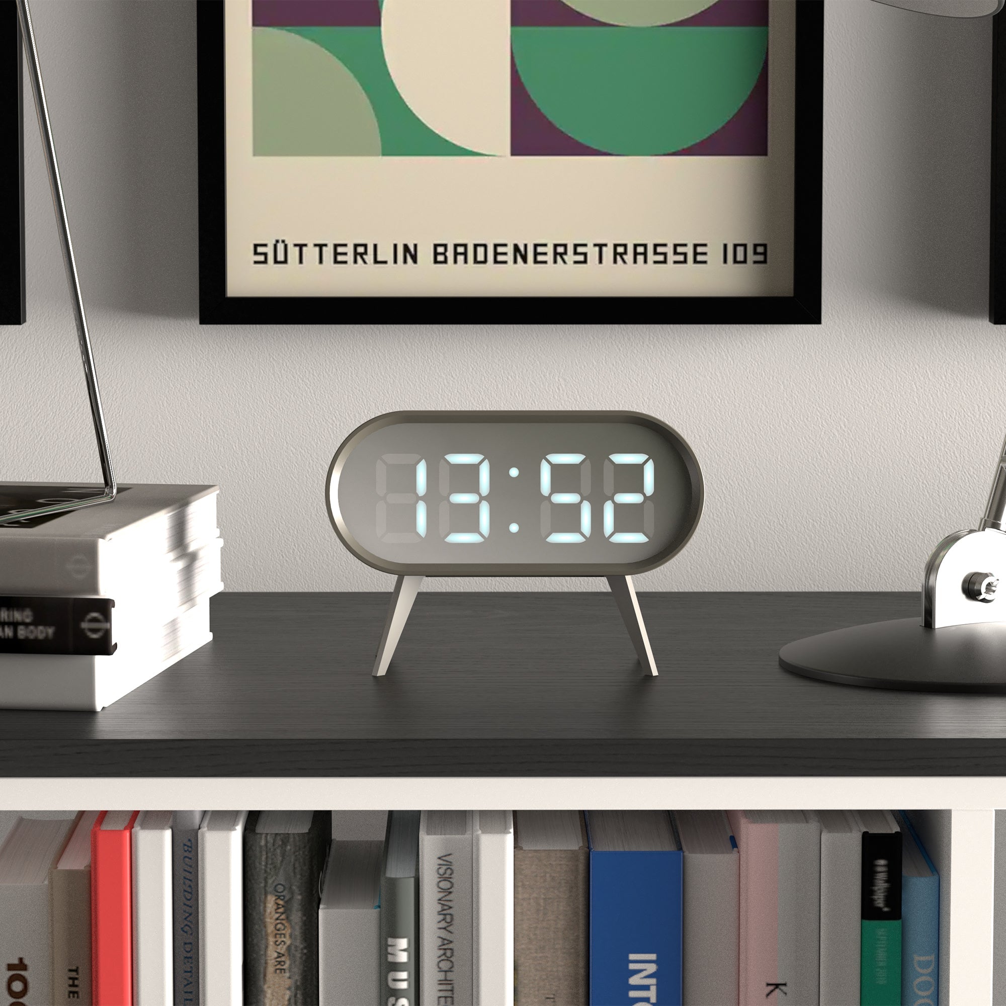 Newgate Space Hotel Cyborg Led Alarm Clock Grey 7