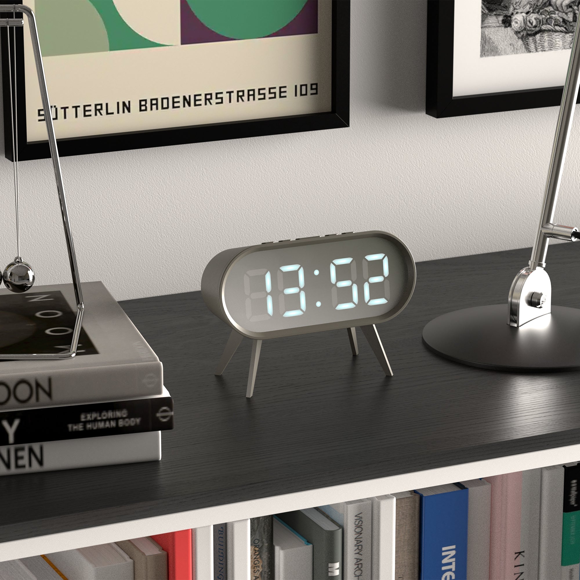 Newgate Space Hotel Cyborg Led Alarm Clock Grey 9