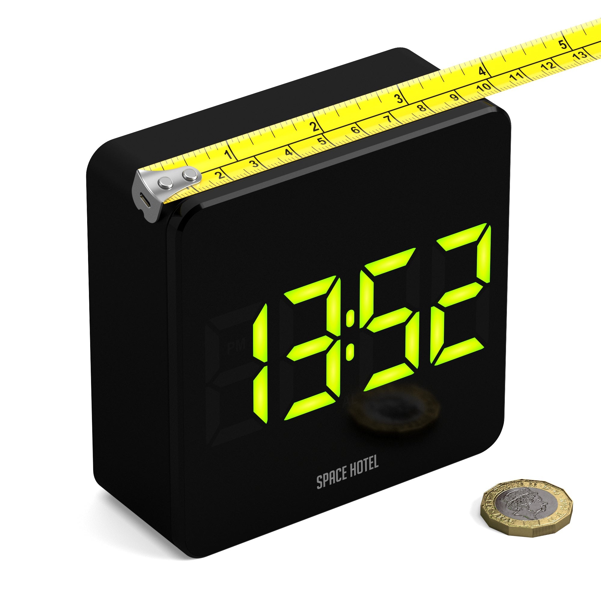 Newgate Space Hotel Orbatron Alarm Clock Black Case - Black Lens - Green Led 3