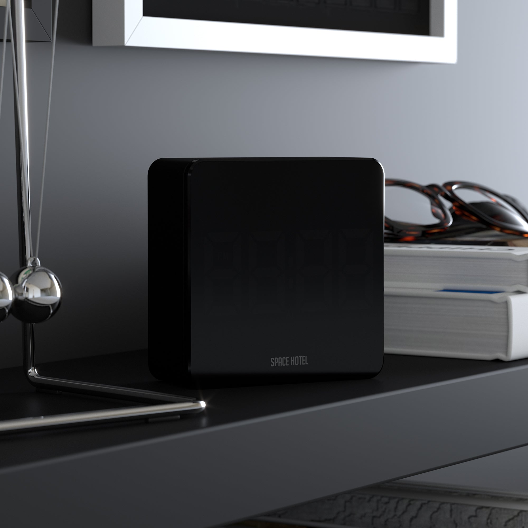 Newgate Space Hotel Orbatron Alarm Clock Black Case - Black Lens - Green Led 8