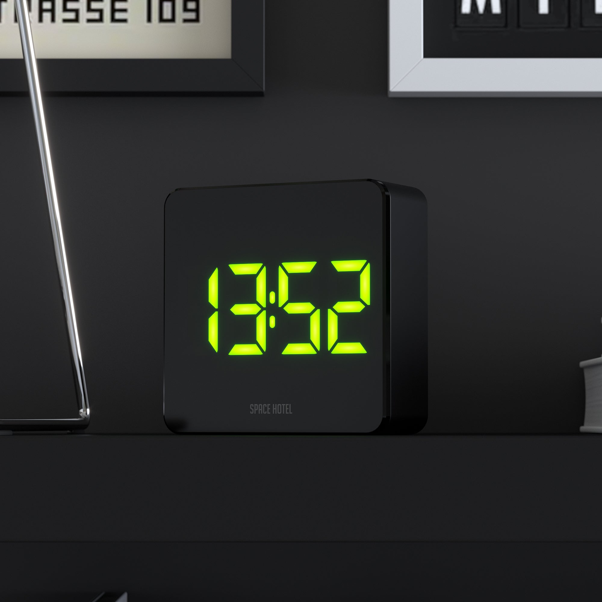 Newgate Space Hotel Orbatron Alarm Clock Black Case - Black Lens - Green Led 9