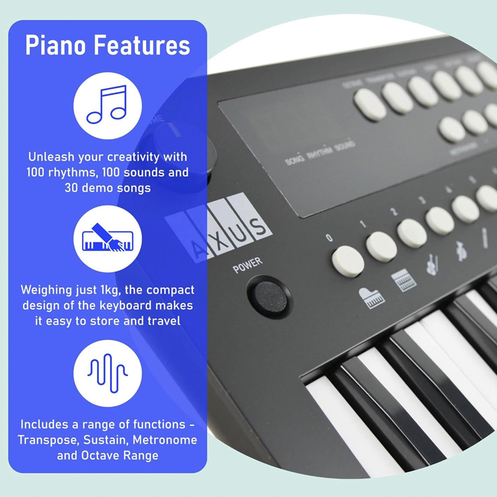 Axus Mini Keyboard 37 Key Keyboard - Black 3