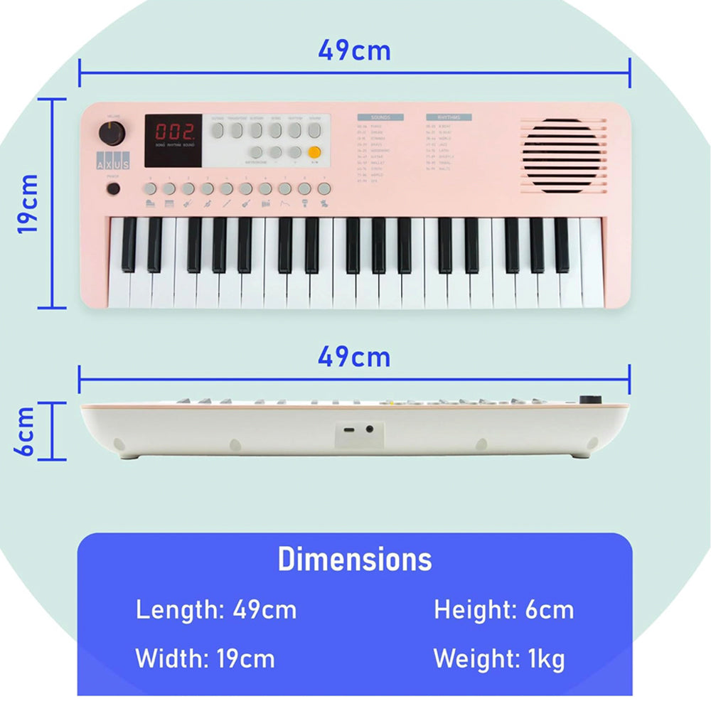 Axus Mini Keyboard 37 Key Keyboard - Pink 4