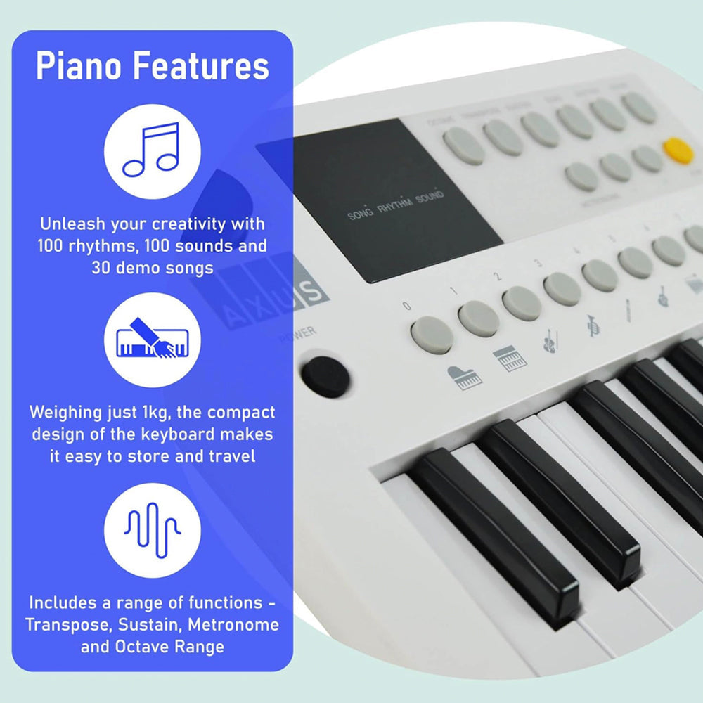 Axus Mini Keyboard 37 Key Keyboard - White 3