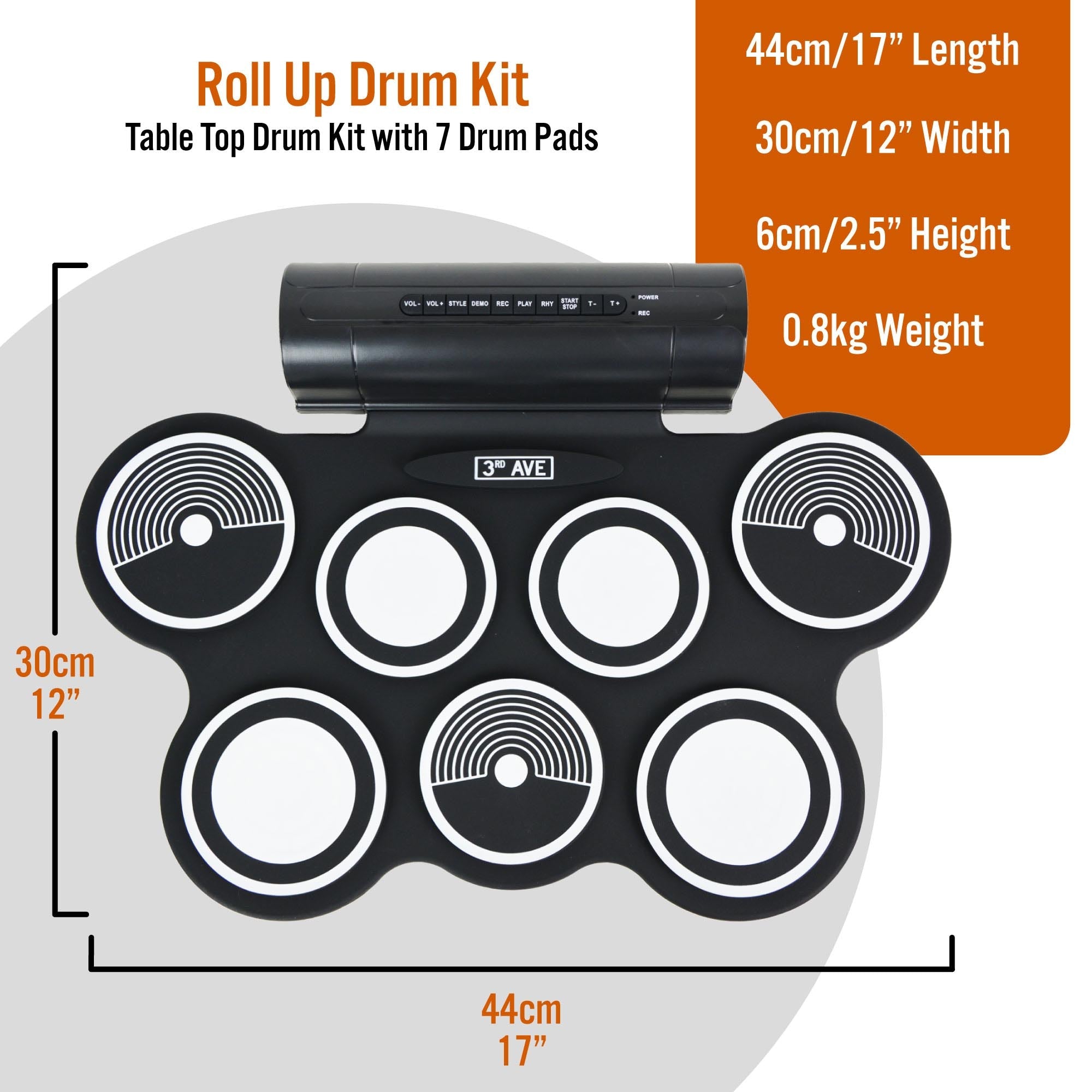 3rd Avenue Roll Up Drum Kit 4