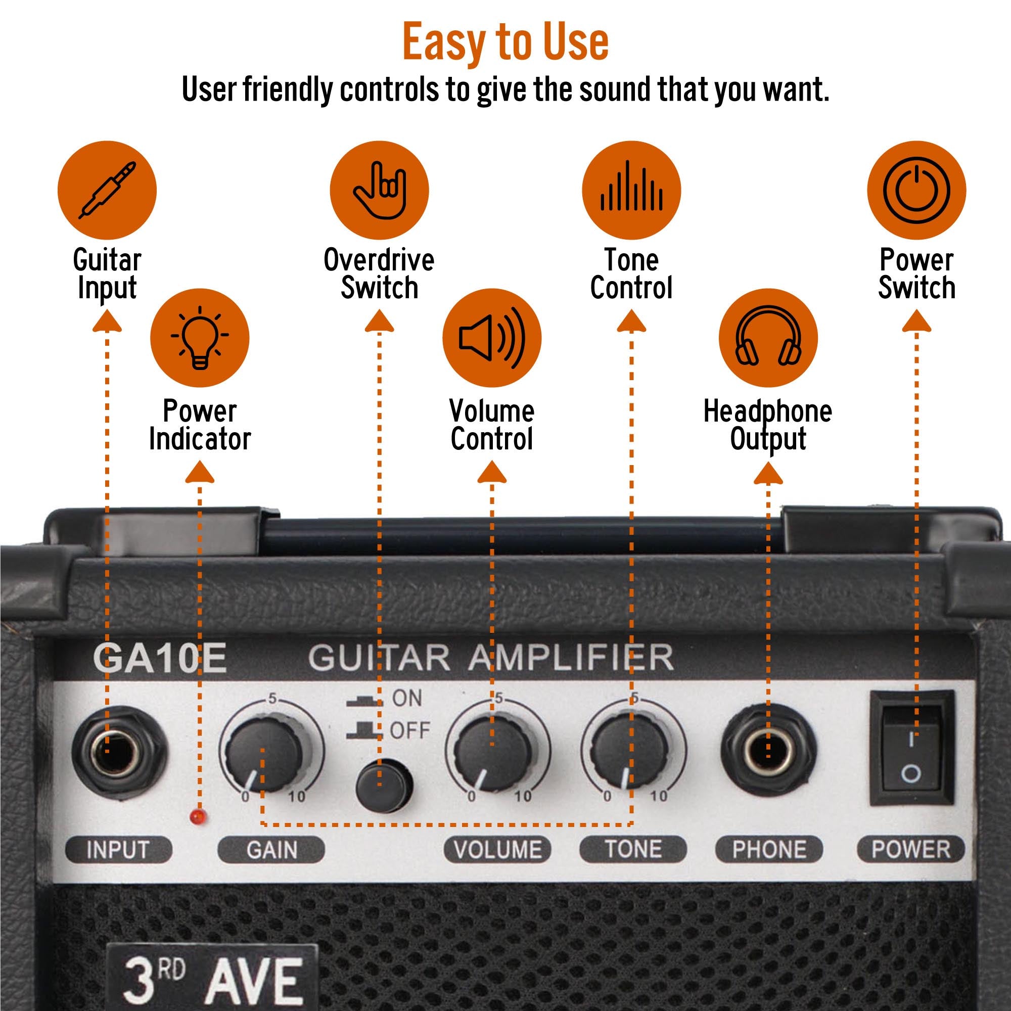 3rd Avenue 10W Electric Guitar Amplifier 4