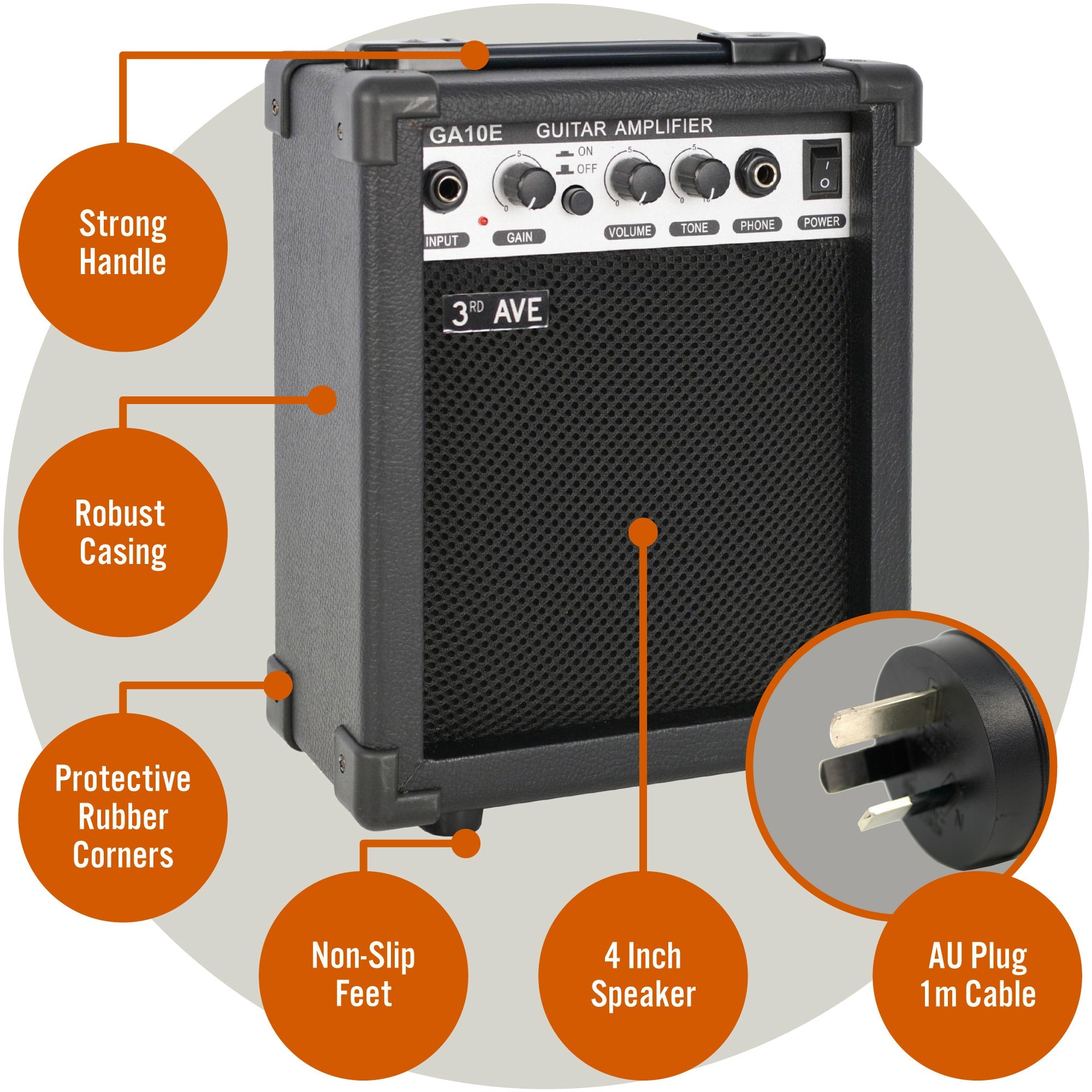 3rd Avenue 10W Electric Guitar Amplifier 5