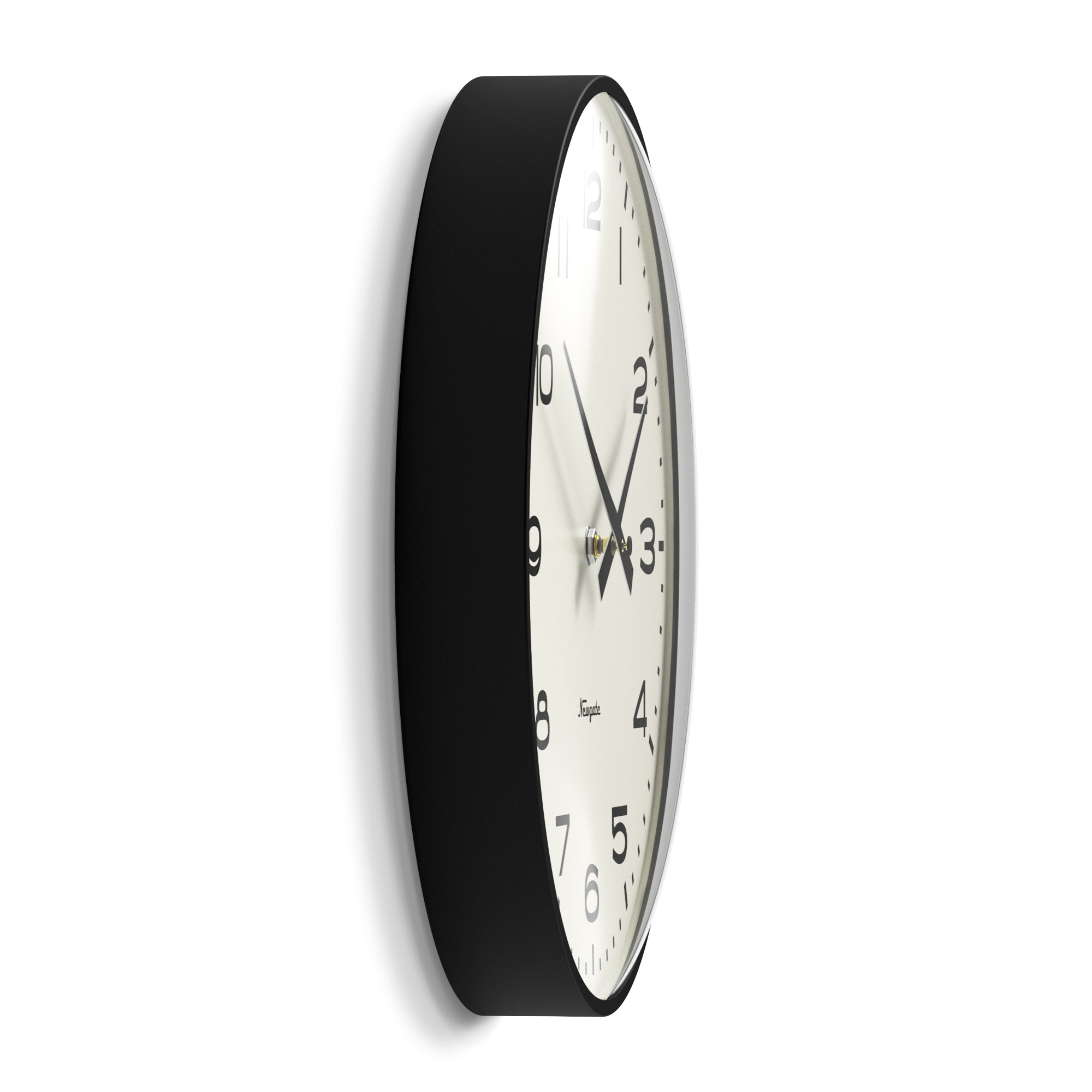 Newgate Radio City Wall Clock Black Arabic Dial - Matte Black 4