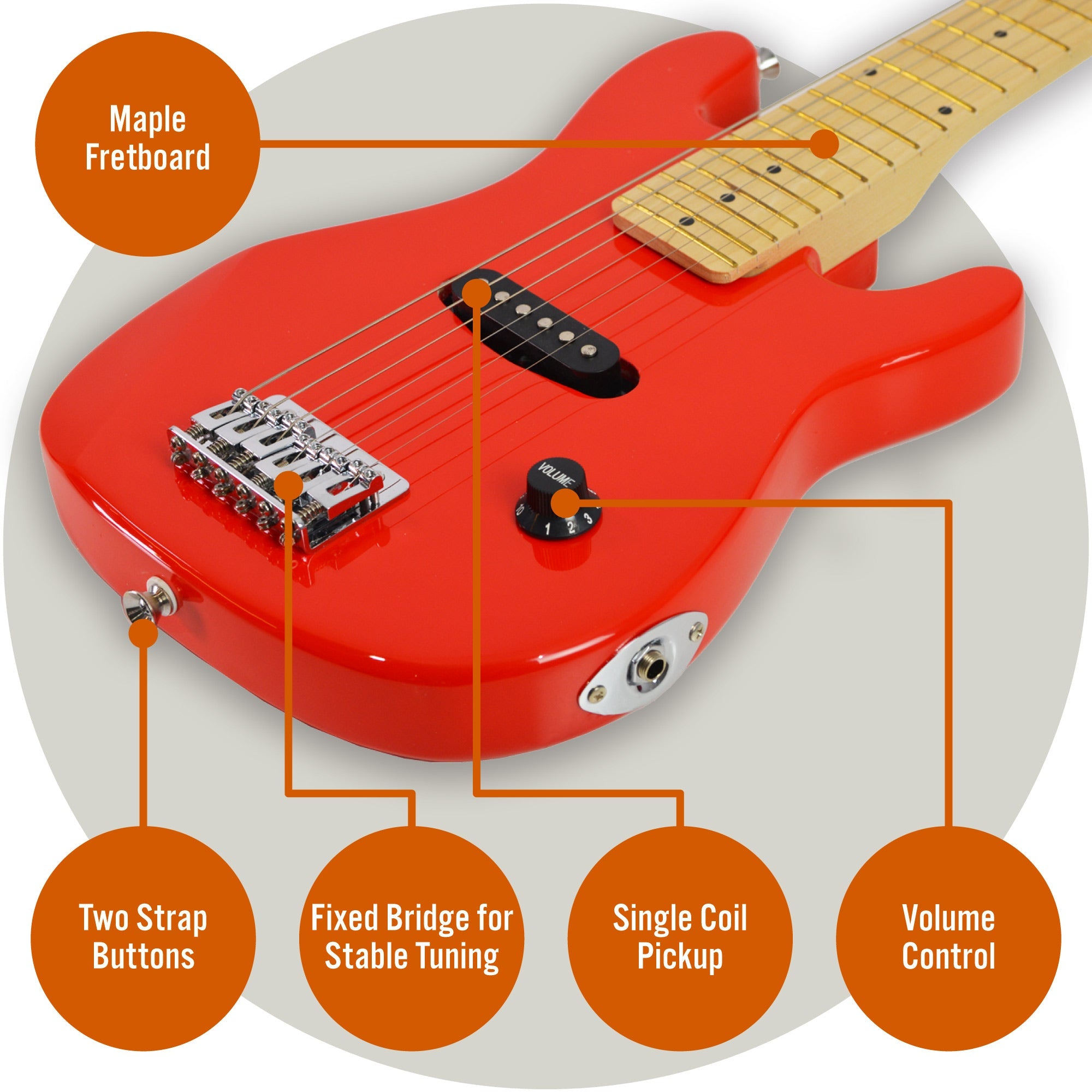 3rd Avenue Junior Electric Guitar Pack - Red 5