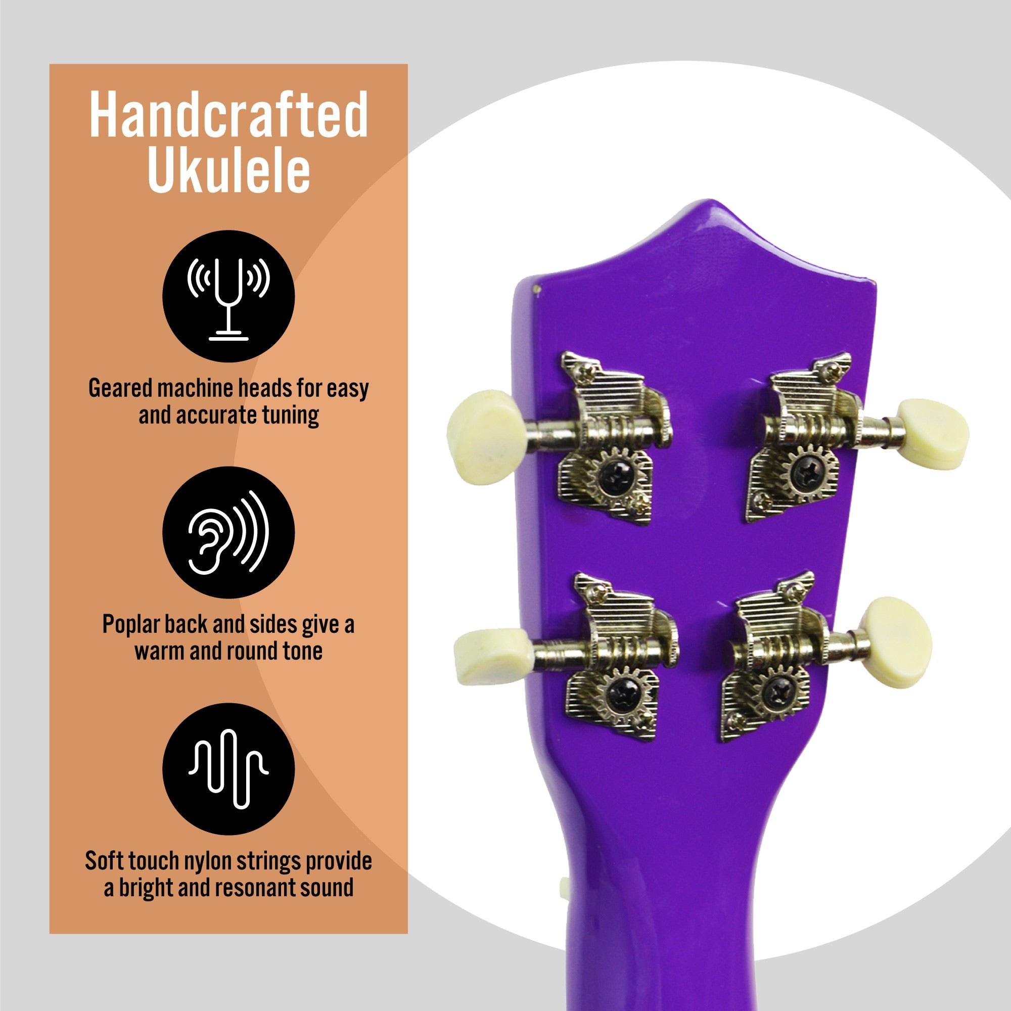 3rd Avenue Soprano Ukulele - Purple 7